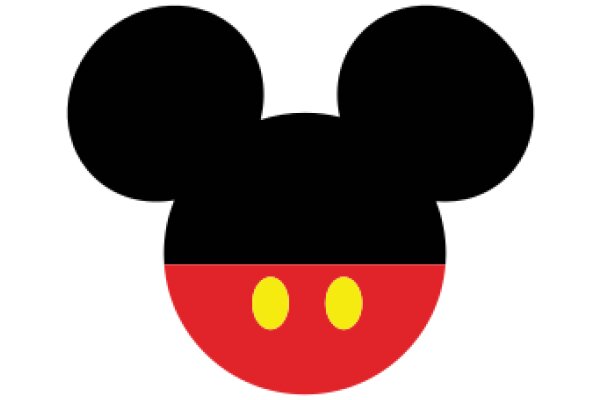 Simplistic Mickey Mouse Logo with Red Background