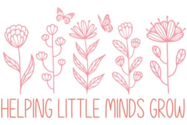 Helping Little Minds Grow: A Collection of Pink Floral Illustrations