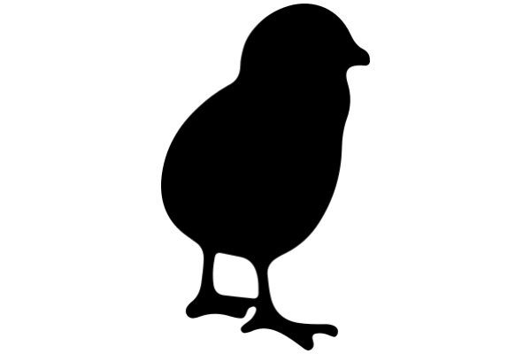 Silhouette of a Chicken on a White Background