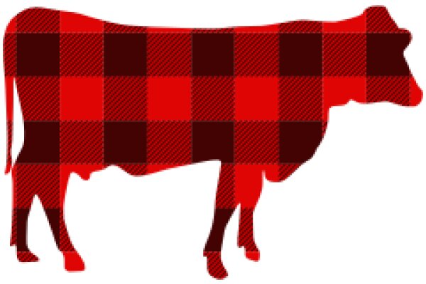 A Red and Black Cow Silhouette