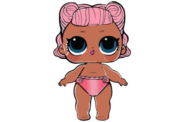 An Adorable Cartoon Character in a Pink Swimsuit