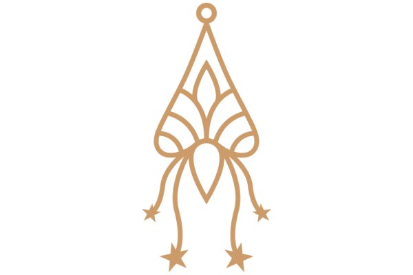 Stylized Gold Butterfly Design with Star Accents