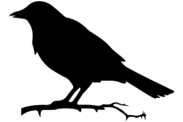 Silhouette of a Bird Perched on a Branch