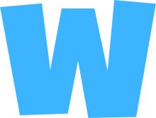 Vibrant Blue Letter 'W' on a White Background