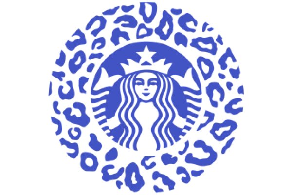 Stylized Starbucks Logo with Leopard Print Design