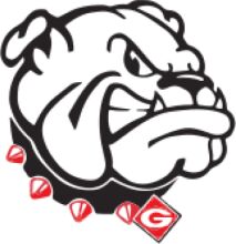 A Bulldog Logo with a Heart