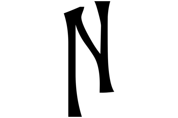 Stylized Black Letter 'N' on White Background