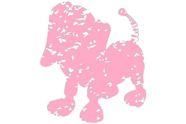 Pink Elephant with a Curly Trunk: A Playful and Adorable Illustration