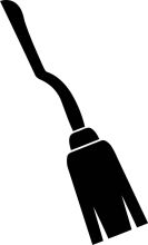 A Simple Black and White Illustration of a Broom