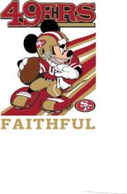 Faithful 49ers Fan Art: Mickey Mouse and Minnie Mouse in Team Uniforms