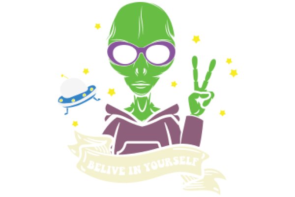 Alien-Themed Graphic with a Positive Message