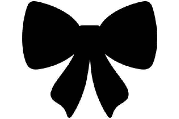 Stylized Black Bow on White Background