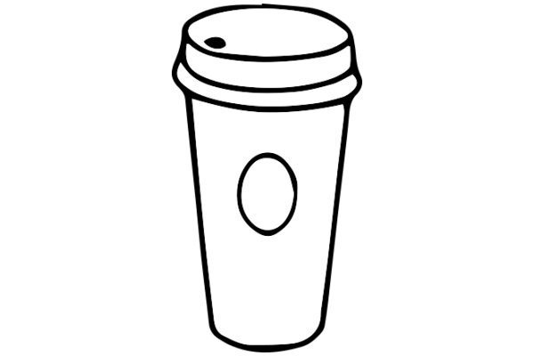 A Simple Line Drawing of a Coffee Cup