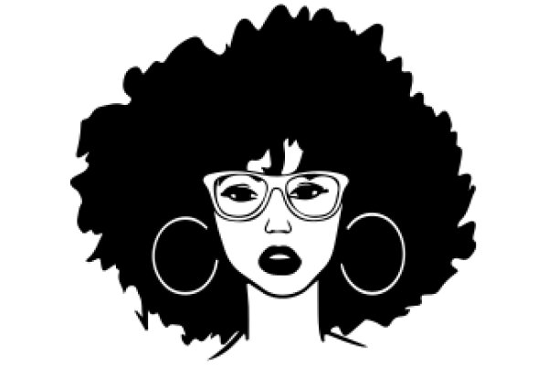 Stylized Portrait of a Woman with Large Earrings and Glasses