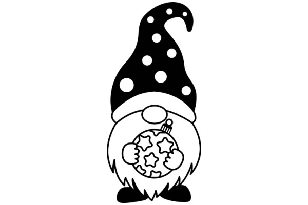 A Festive Gnome with a Christmas Tree and Stars