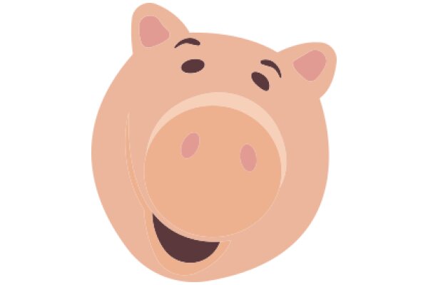 A Delightful Illustration of a Pink Pig with a Smile