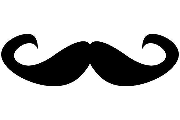 Stylized Mustache Silhouette Against Textured Background