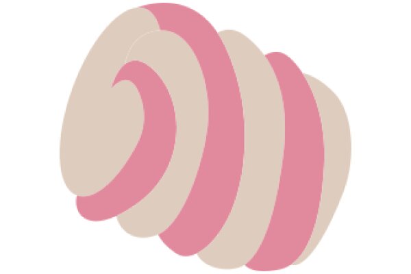 Stylized Abstract Art: A Collection of Curved Shapes in Pink and Beige