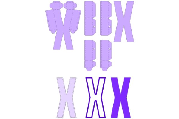 A Collection of Purple X and XX Stencils