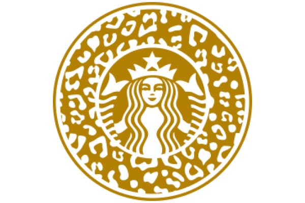 Stylized Starbucks Logo with Leopard Print Background