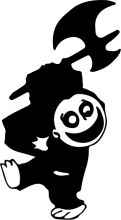 A Playful Silhouette of a Character with a Hammer