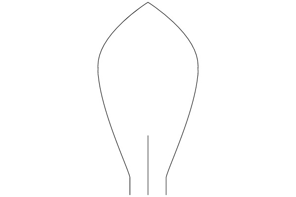 Simplified Geometric Shape: A White, Solid, and Smooth Oval with a Pointy Bottom