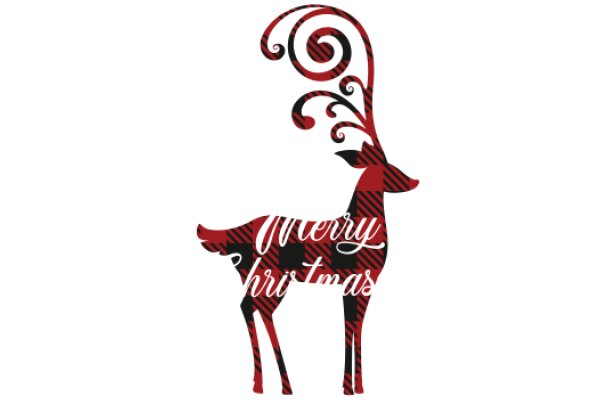 Merry Christmas: A Festive Artwork Featuring a Stylized Deer Silhouette