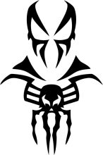 Stylized Black and White Spider-Man Logo