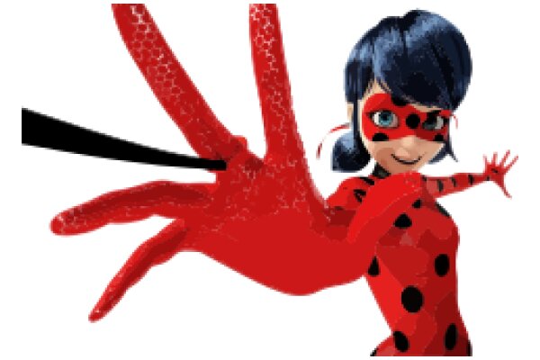 Vivid Visions: A Digital Artwork of a Ladybug-Inspired Character