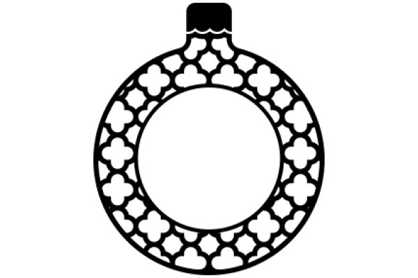 Stylized Decorative Wreath with Floral Designs