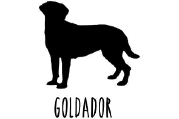 A Silhouette of a Dog with the Word 'Goldador' Below It