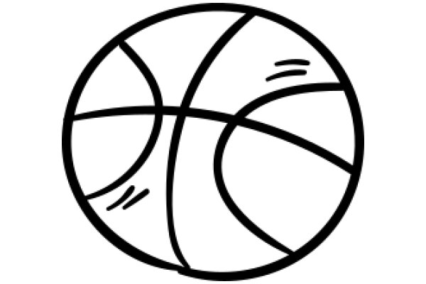 Simplistic Line Drawing of a Basketball