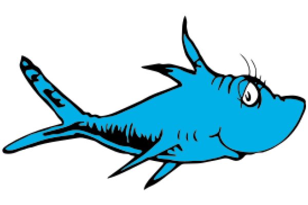 Vibrant Blue Cartoon Shark