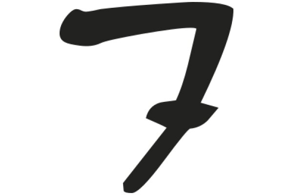 Simplistic Black Icon of a Number Seven