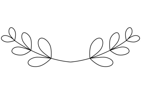 Simplistic Line Art of a Floral Wreath