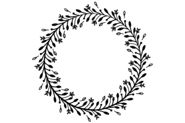 Elegant Black Floral Wreath Design