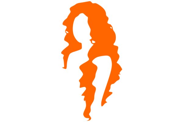 Vivid Orange Silhouette of a Woman's Profile