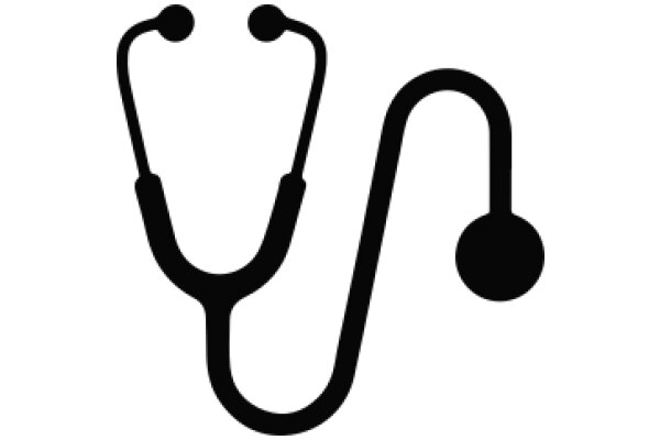 Simplified Medical Icon: A Stylized Stethoscope and Earpiece