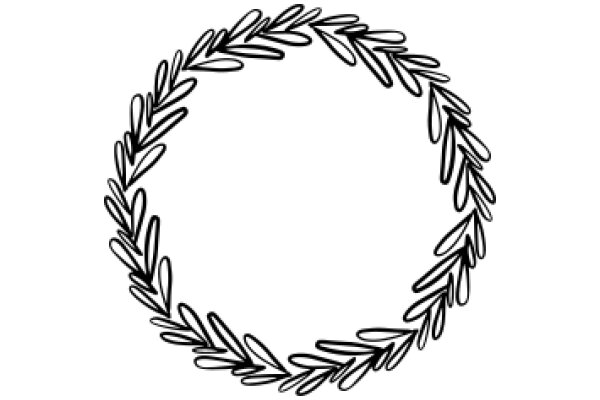 Elegant Black Line Art: A Stylized Laurel Wreath