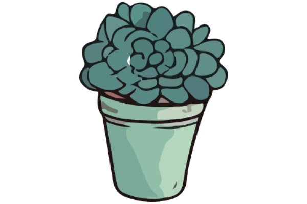 A Whimsical Illustration of a Potted Plant