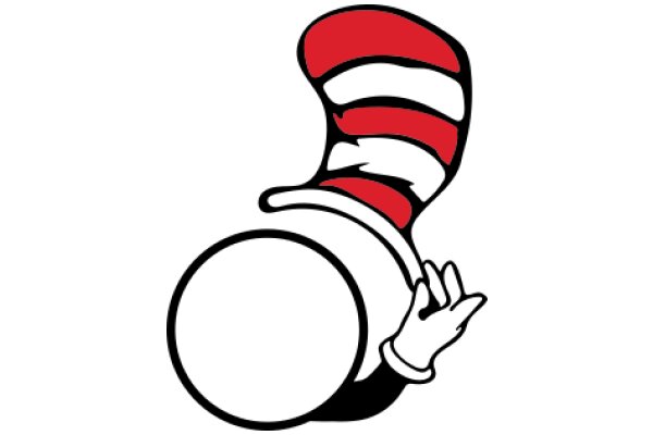 Whimsical Cartoon of a Cone-Shaped Character with a Striped Hat