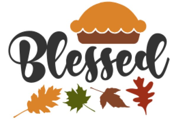 Blessed: A Seasonal Logo with a Pumpkin and Fall Leaves