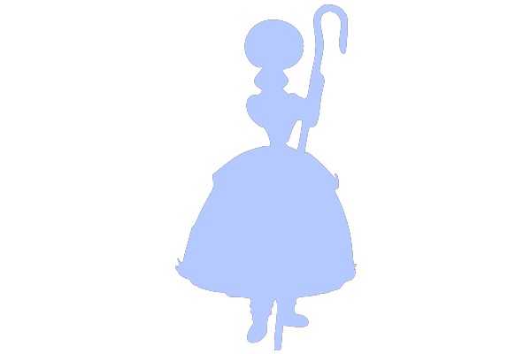 A Silhouette of a Shepherd's Cane and a Dress