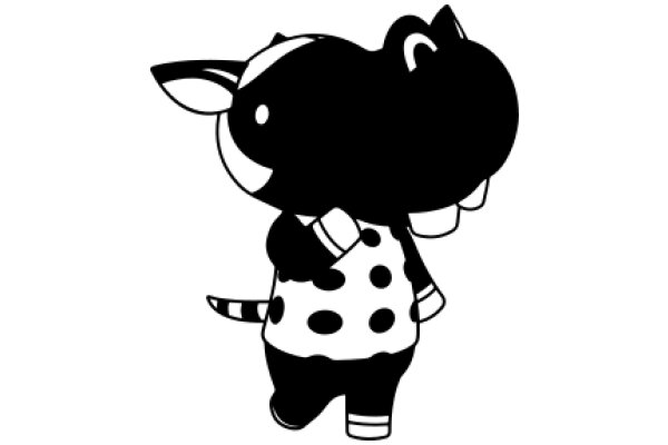 A Playful Illustration of a Cartoon Cow