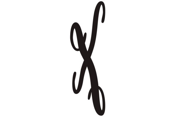 Stylized Letter 'X' in Black Ink on White Background