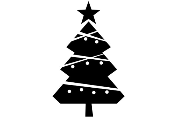 Simplistic Christmas Tree Icon with Star Topper