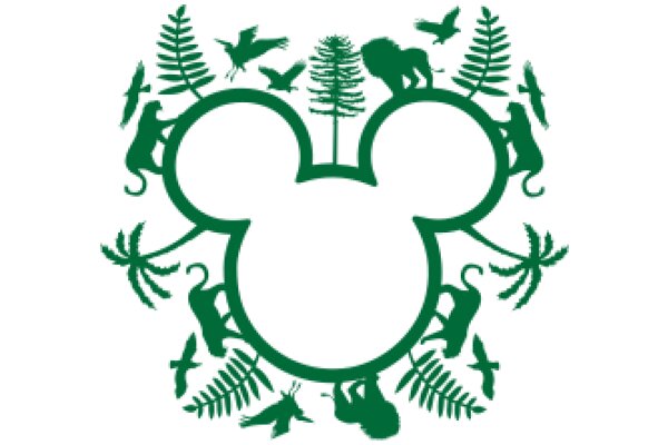 A Whimsical Nature-Inspired Mickey Mouse Logo