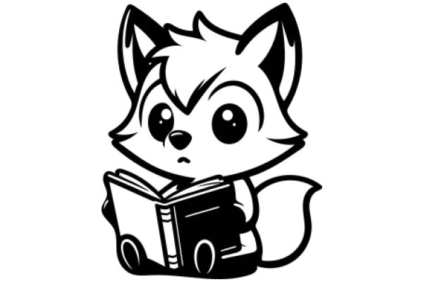 Adorable Cartoon Fox with a Book