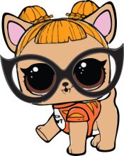 A Cute Cartoon of a Cat with Glasses and a Bow