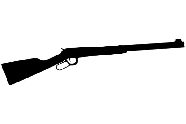 Silhouette of a Rifle Against a White Background